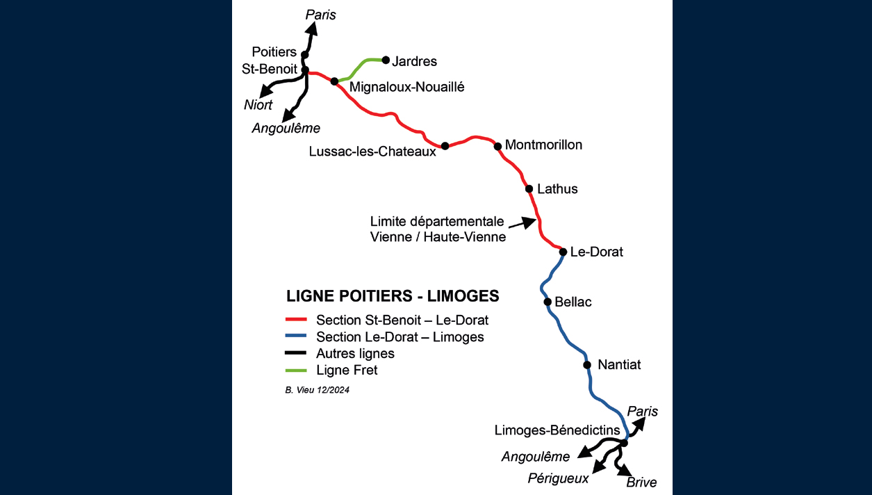 Poitiers - Limoges : carte des travaux