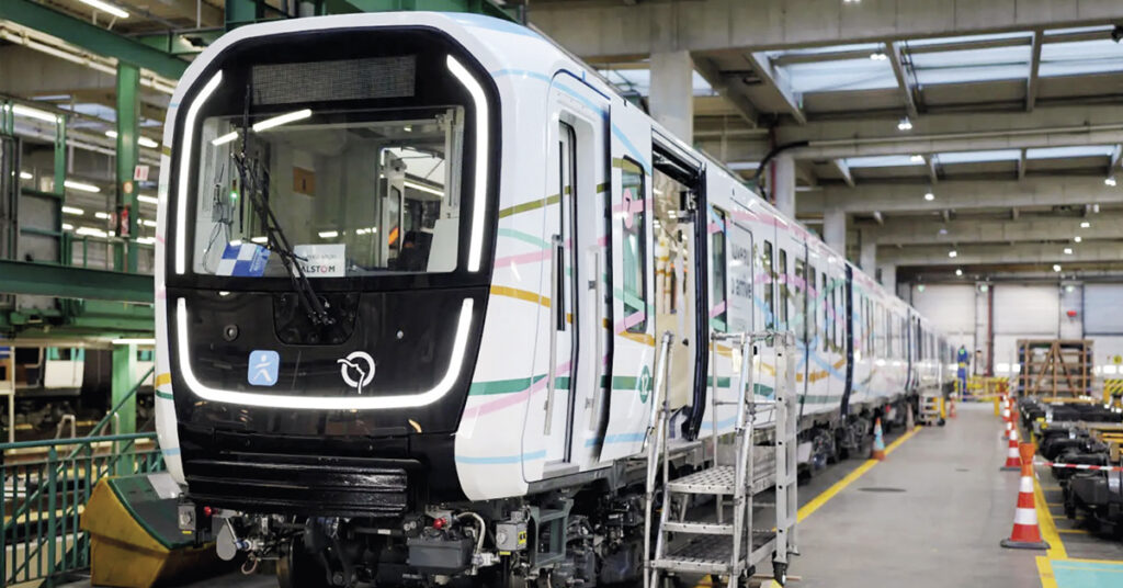 Une rame d’essai MF 19 à l’atelier RATP de Bobigny.