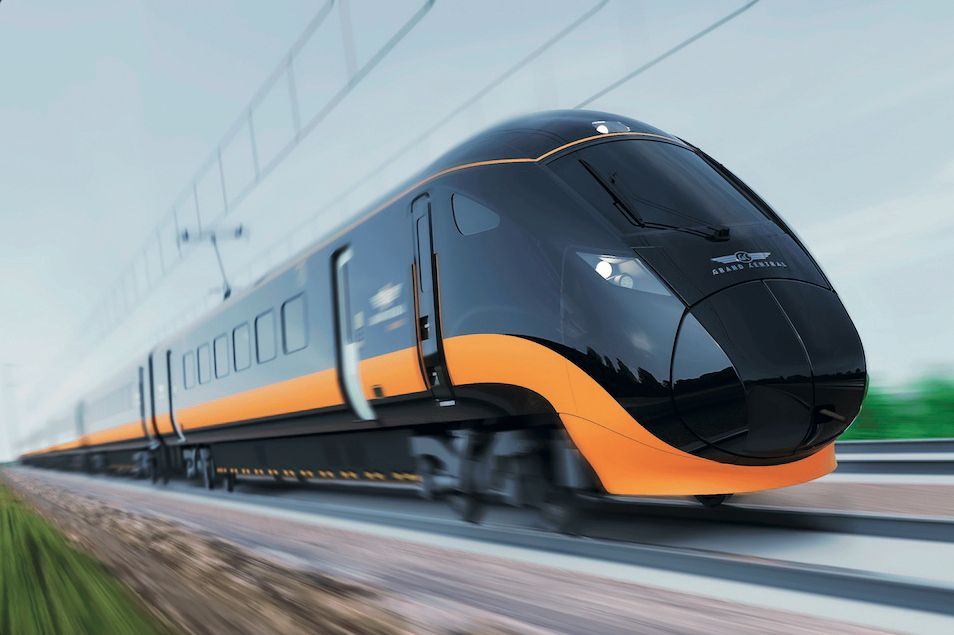 Vue d’artiste d’une future automotrice trimode pour Grand Central (avril 2025).